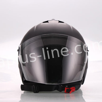 Scooter bromfiets zomerhelm jet helm vito palermo roof boxer mat zwart wit maten xs s m l xl xxl | Scooterhelm