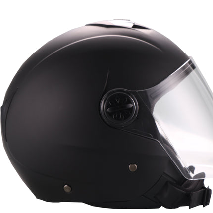 Scooter bromfiets zomerhelm jet helm vito palermo roof boxer mat zwart wit maten xs s m l xl xxl | Scooterhelm