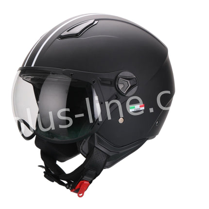 Scooter bromfiets zomerhelm jet helm vito moda notte roof boxer maten xs s m l xl xxl | Scooterhelm
