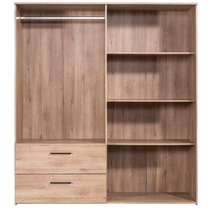 UNICORN Wardrobe country oak brown with mirrors Width 181 cm Depth 58 cm Height 201 cm