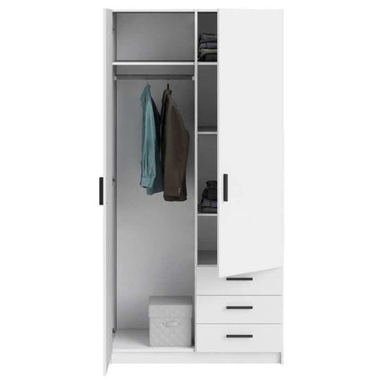 UNICORN Wardrobe modern dark gray oak brown white Width 98.5 cm Depth 50 cm Height 200 cm
