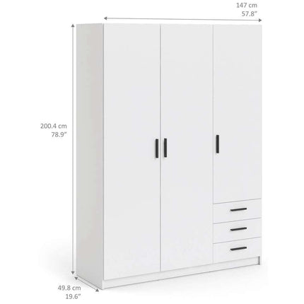UNICORN Wardrobe modern anthracite dark gray white oak brown Width 57.8 cm Depth 49.8 cm Height 200.4 cm