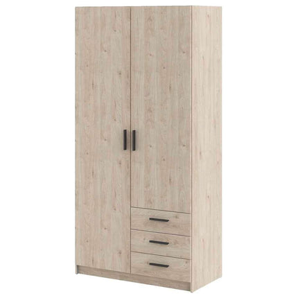 UNICORN Wardrobe modern dark gray oak brown white Width 98.5 cm Depth 50 cm Height 200 cm
