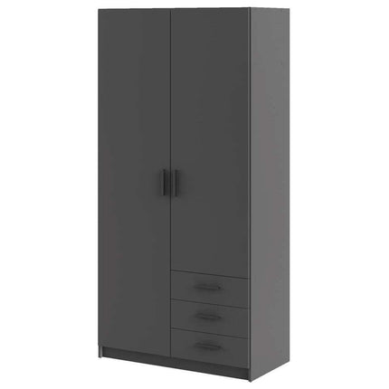UNICORN Wardrobe modern dark gray oak brown white Width 98.5 cm Depth 50 cm Height 200 cm