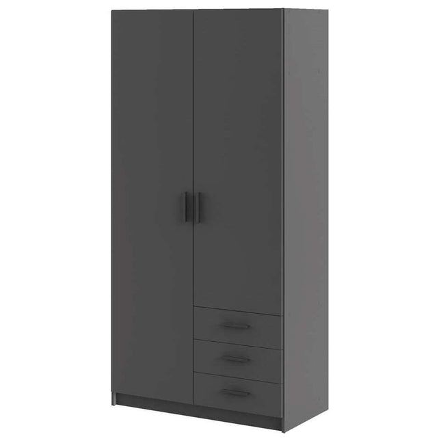 UNICORN Wardrobe modern dark gray oak brown white Width 98.5 cm Depth 50 cm Height 200 cm