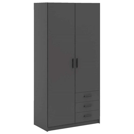 UNICORN Wardrobe modern dark gray oak brown white Width 98.5 cm Depth 50 cm Height 200 cm