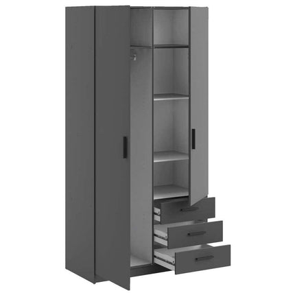 UNICORN Wardrobe modern dark gray oak brown white Width 98.5 cm Depth 50 cm Height 200 cm