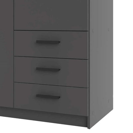 UNICORN Wardrobe modern dark gray oak brown white Width 98.5 cm Depth 50 cm Height 200 cm