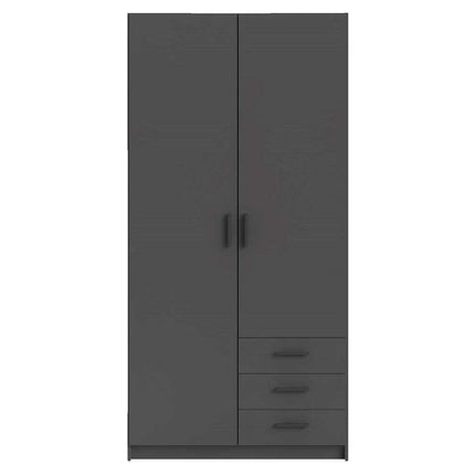 UNICORN Wardrobe modern dark gray oak brown white Width 98.5 cm Depth 50 cm Height 200 cm