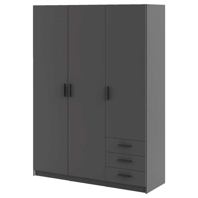 UNICORN Wardrobe modern anthracite dark gray white oak brown Width 57.8 cm Depth 49.8 cm Height 200.4 cm