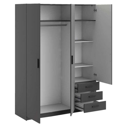 UNICORN Wardrobe modern anthracite dark gray white oak brown Width 57.8 cm Depth 49.8 cm Height 200.4 cm