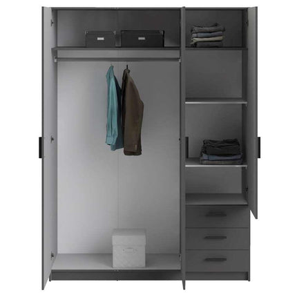 UNICORN Wardrobe modern anthracite dark gray white oak brown Width 57.8 cm Depth 49.8 cm Height 200.4 cm