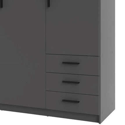 UNICORN Wardrobe modern anthracite dark gray white oak brown Width 57.8 cm Depth 49.8 cm Height 200.4 cm