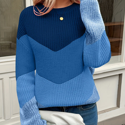 UNICORN Color-Block over-the-shoulder Sweater Round Neck Winter Sweaters s m l xl xxl