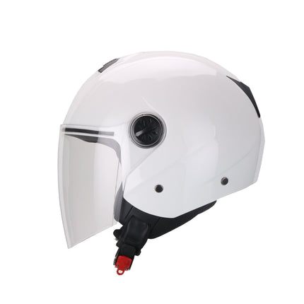 Scooter bromfiets zomerhelm jet helm vito palermo roof boxer mat zwart wit maten xs s m l xl xxl | Scooterhelm