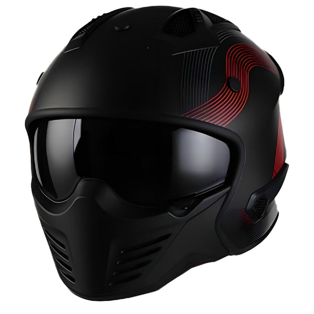 UNICORN Helmet Vito Bruzano matt black + red