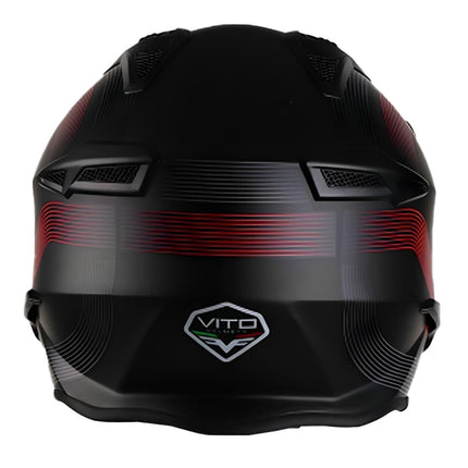 UNICORN Helmet Vito Bruzano matt black + red