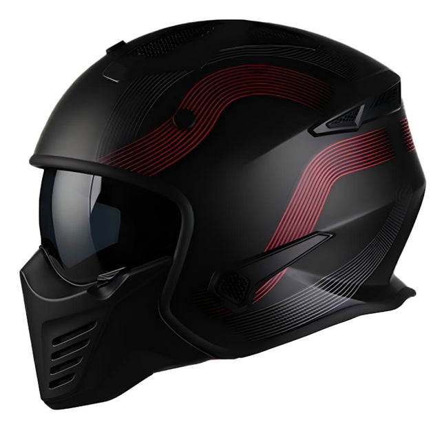 UNICORN Helmet Vito Bruzano matt black + red