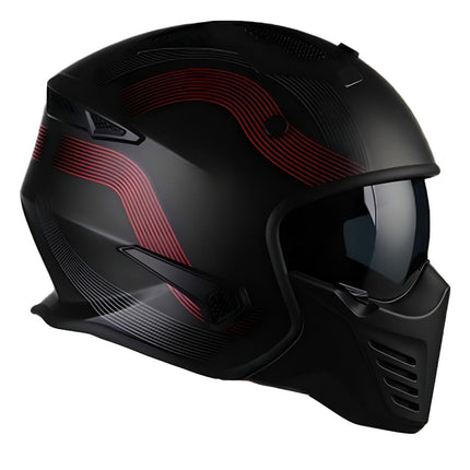 UNICORN Helmet Vito Bruzano matt black + red