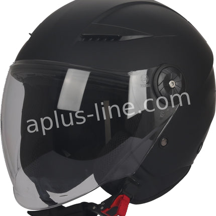 Scooter bromfiets zomerhelm jet helm vito bravo roof boxer glans wit matt zwart maten xs s m l xl | Scooterhelm