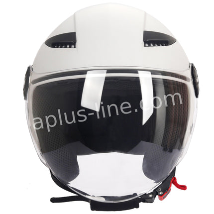 Scooter bromfiets zomerhelm jet helm vito bravo roof boxer glans wit matt zwart maten xs s m l xl | Scooterhelm