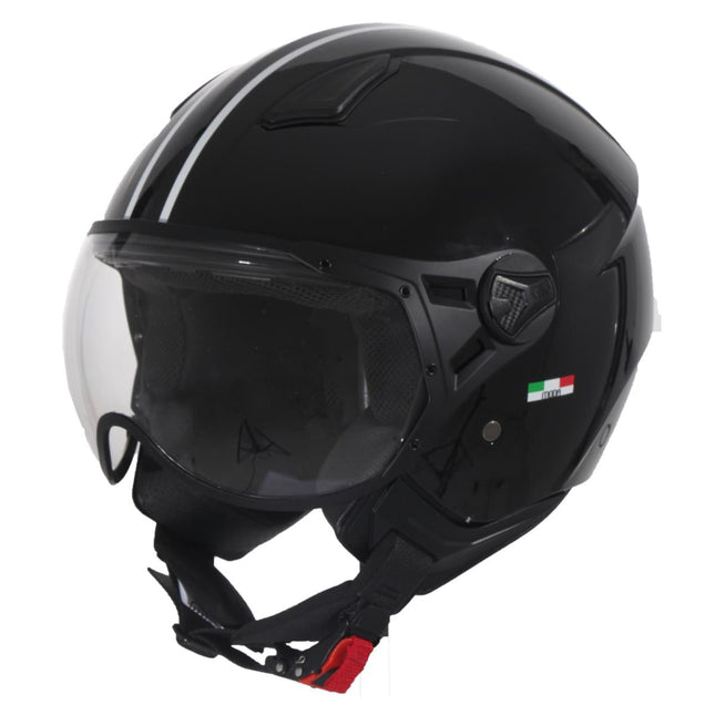 Helmet Vito Jet Moda Gloss Black + Black Lining