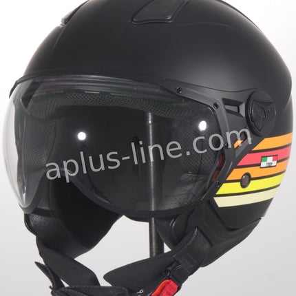 Scooter bromfiets zomerhelm jet helm vito roof boxer moda mat groen zwart blauw wit maten xs s m l xxl | Scooterhelm