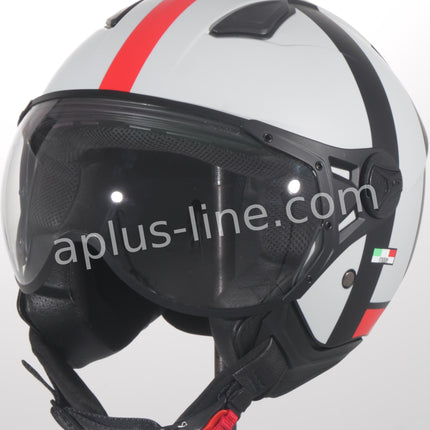 Scooter bromfiets zomerhelm jet helm vito roof boxer moda mat groen zwart blauw wit maten xs s m l xxl | Scooterhelm