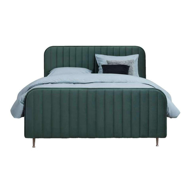 UNICORN Boxspring double bed velvet blue 140x200 cm