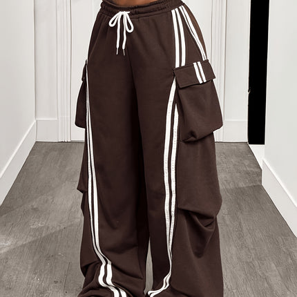 UNICORN Cargo Wide Leg Pants with Drawstring Waist, Loose Straight Street Style s m l xl xxl