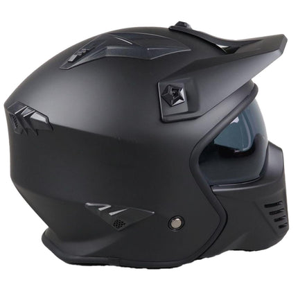 UNICORN Helmet vito jet bruzano mat black + peak