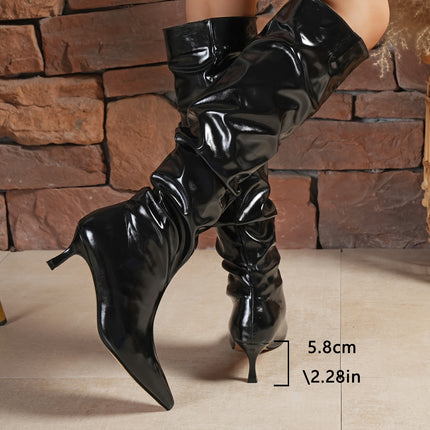 UNICORN Womens Elegant Comfort Boots Pointed Toe High Heels