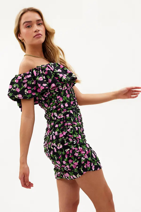 UNICORN Women's dress black pink floral xs s m l
