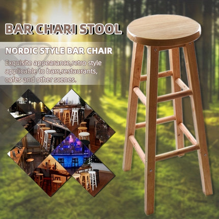UNICORN Oak Round Stools, Solid Wood Bar Stools, Pub Chairs