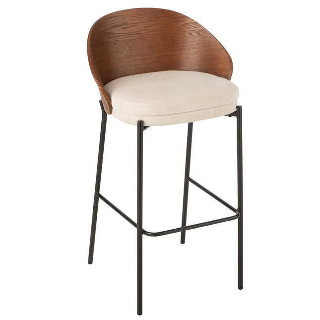 UNICORN Bar stool plywood/metal brown/beige 53.10x50.50x97.80 cm
