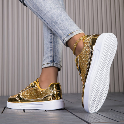 UNICORN Ladies Glittery Road Running Shoes Golden and Silvery Sparkling
