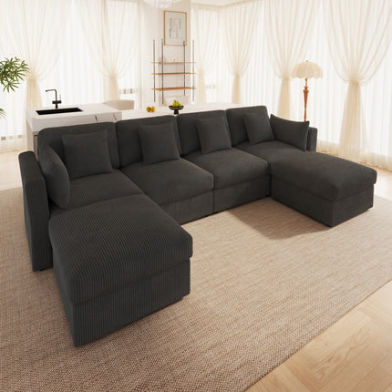 UNICORN U-shaped Corner Sofa Modular Living Room Combination Six-seater Sofa gray