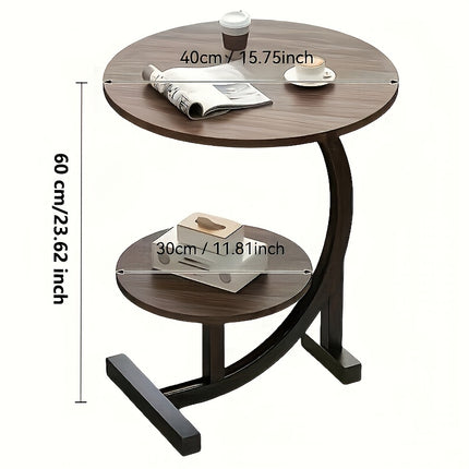 UNICORN Double-Layer Coffee Table, Sofa Side Coffee Table White Black Brown