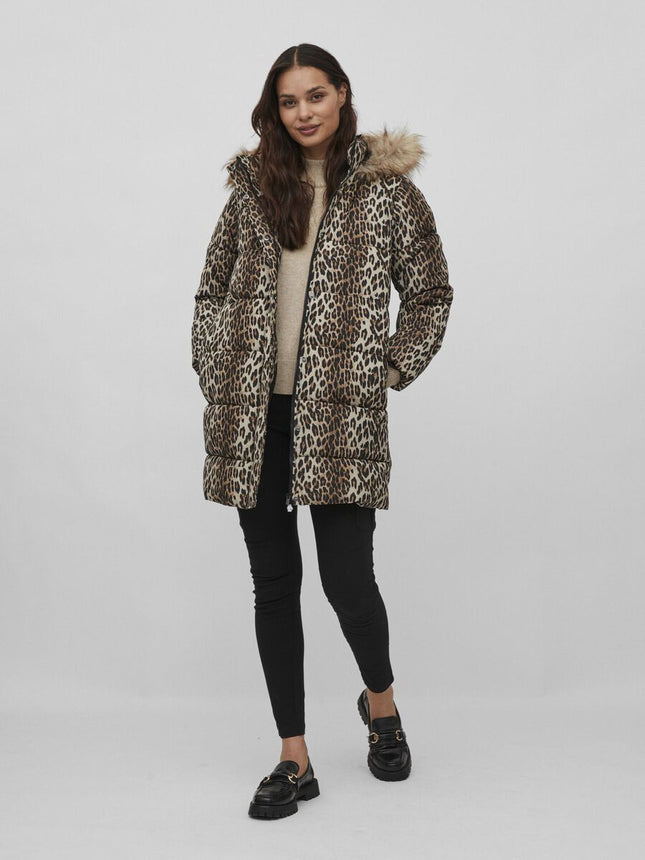 UNICORN Women's parka jacket brown tiger print black 34 36 38 40 42 44