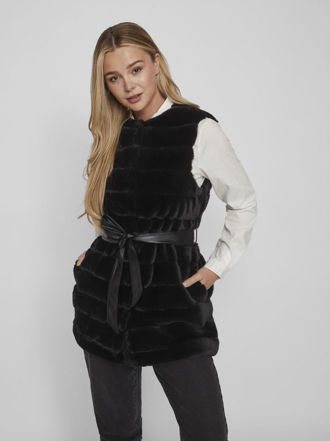 UNICORN Women's faux fur bodywarmer black xs sm l