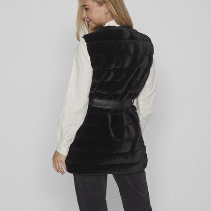 UNICORN Women's faux fur bodywarmer black xs sm l