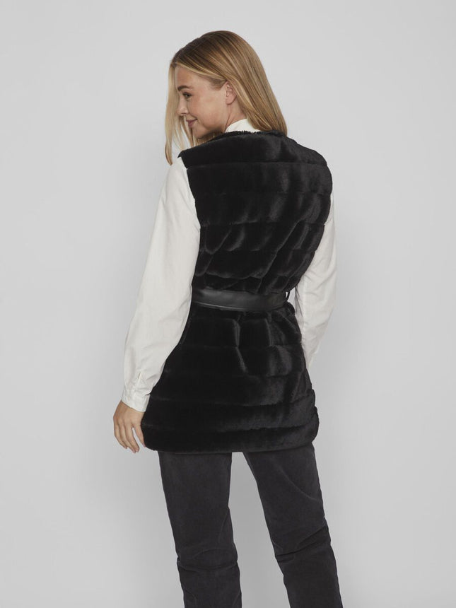 UNICORN Women's faux fur bodywarmer black xs sm l