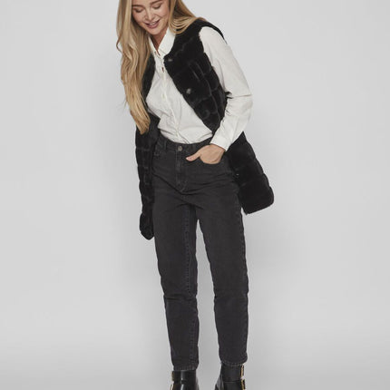 UNICORN Women's faux fur bodywarmer black xs sm l