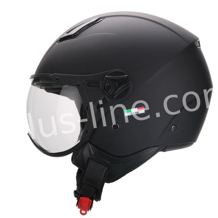 Scooter bromfiets zomerhelm jet helm vito moda notte roof boxer maten xs s m l xl xxl | Scooterhelm