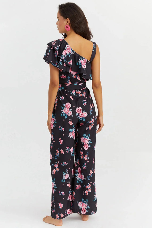 UNICORN Women's jumpsuit flowers black s m l