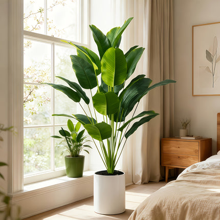 UNICORN Large Artificial Banana Tree Plant Elegant Green for Modern Home Decor