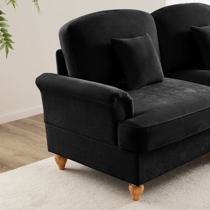 UNICORN L-Shaped 4-Seater Sofa Comfortable Seating for Living Room Black