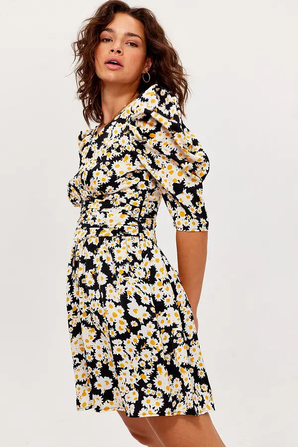 UNICORN Women's dress black floral xs s m l