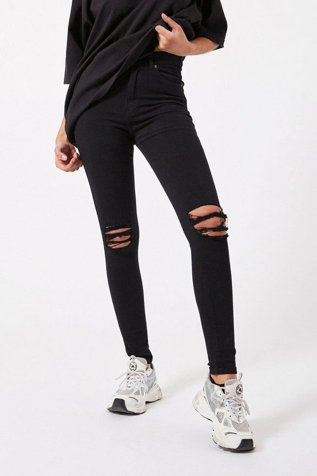UNICORN Women's jeans black with holes s m l xl