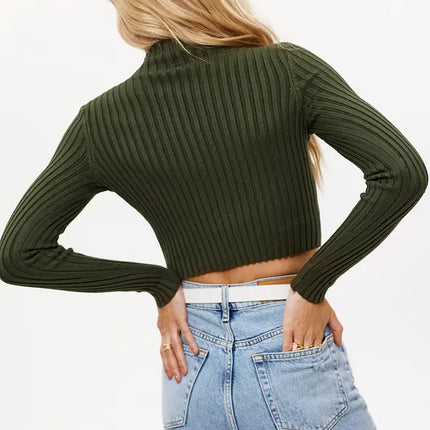 UNICORN Women's sweater turtleneck light green dark green brown white black pink blue xs s m l